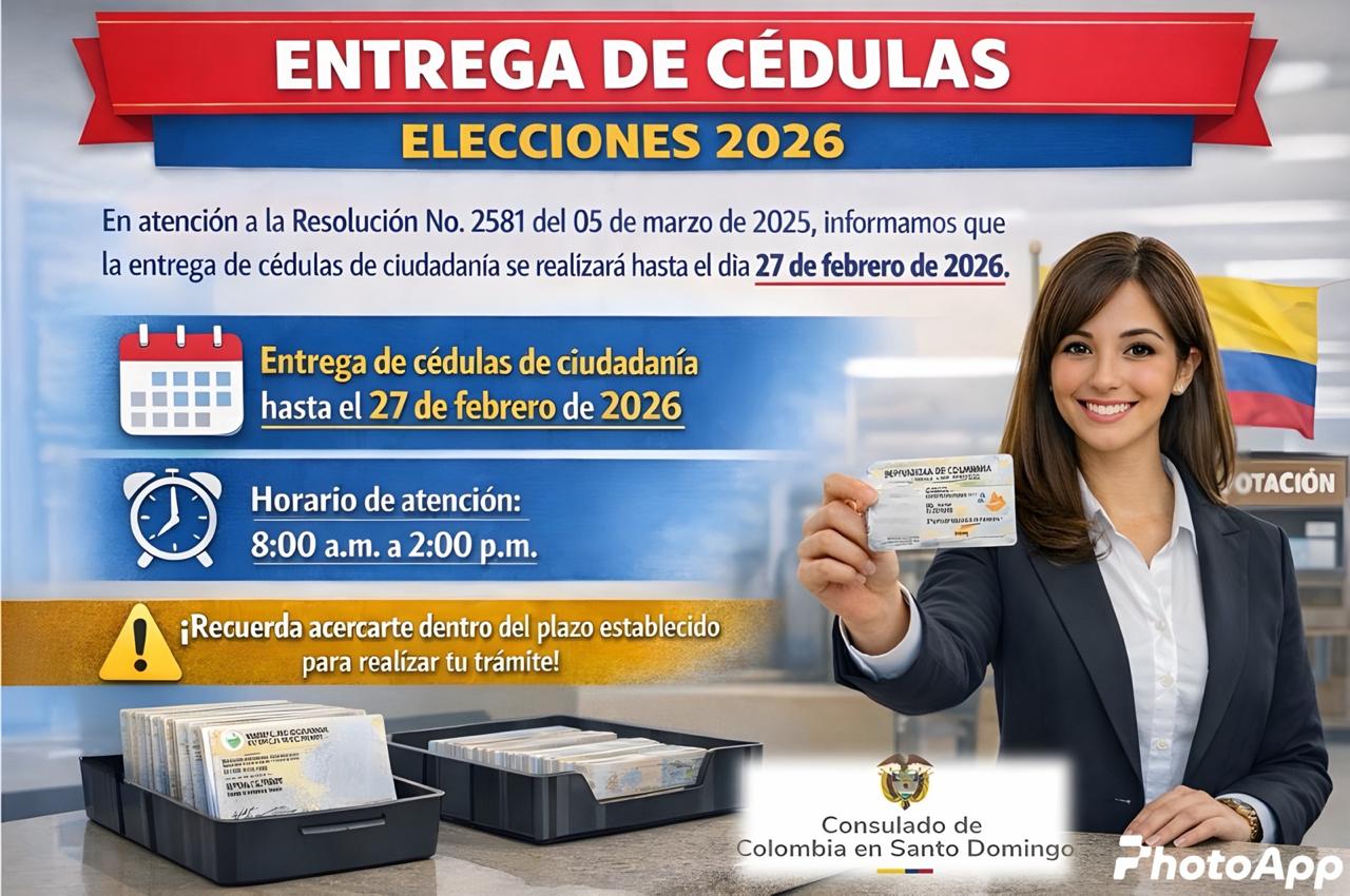Banner límite de entrega de cédulas por elecciones 2026